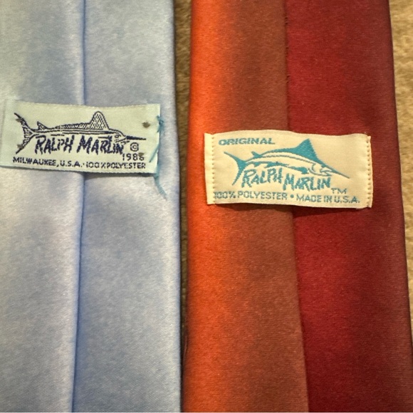 Ralph Marlin Vintage 1986 Fish Tie Bundle - Cat Fish and Rainbow Trout - Picture 5 of 5